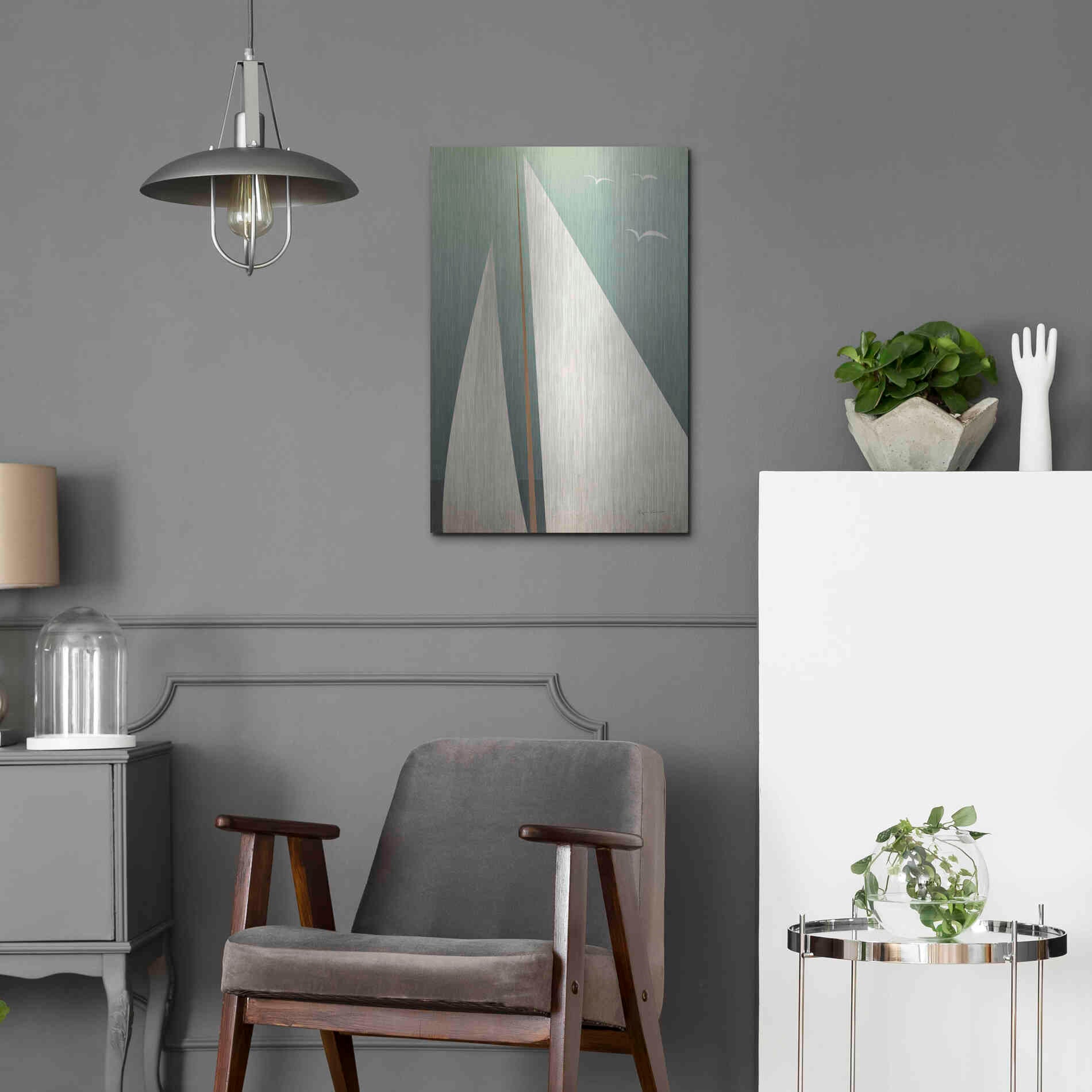 Luxe Metal Art 'Sails IV' by Ryan Fowler, Metal Wall Art,16x24