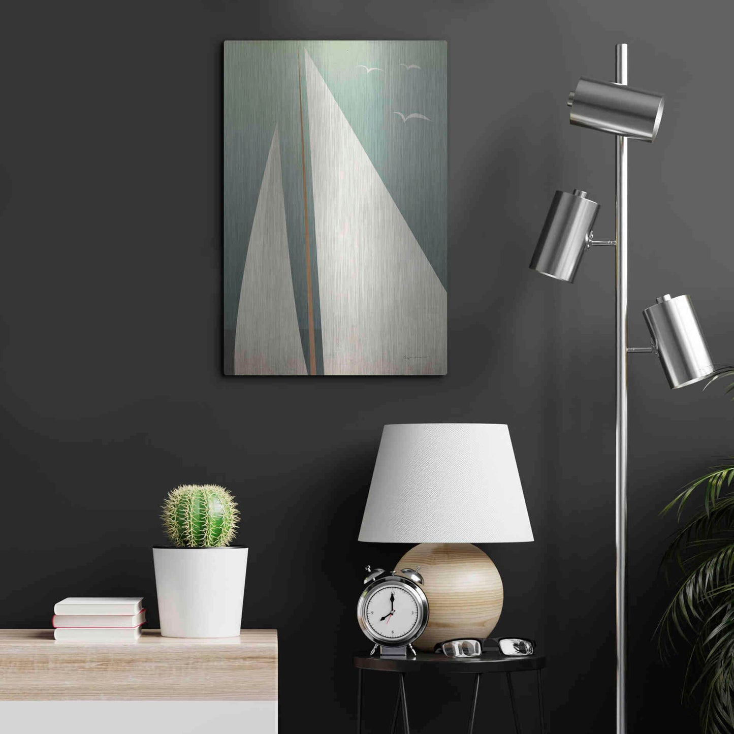 Luxe Metal Art 'Sails IV' by Ryan Fowler, Metal Wall Art,16x24