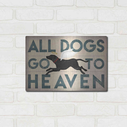 Luxe Metal Art 'All Dogs Go To Heaven I' by Ryan Fowler, Metal Wall Art,16x12