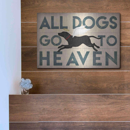 Luxe Metal Art 'All Dogs Go To Heaven I' by Ryan Fowler, Metal Wall Art,16x12