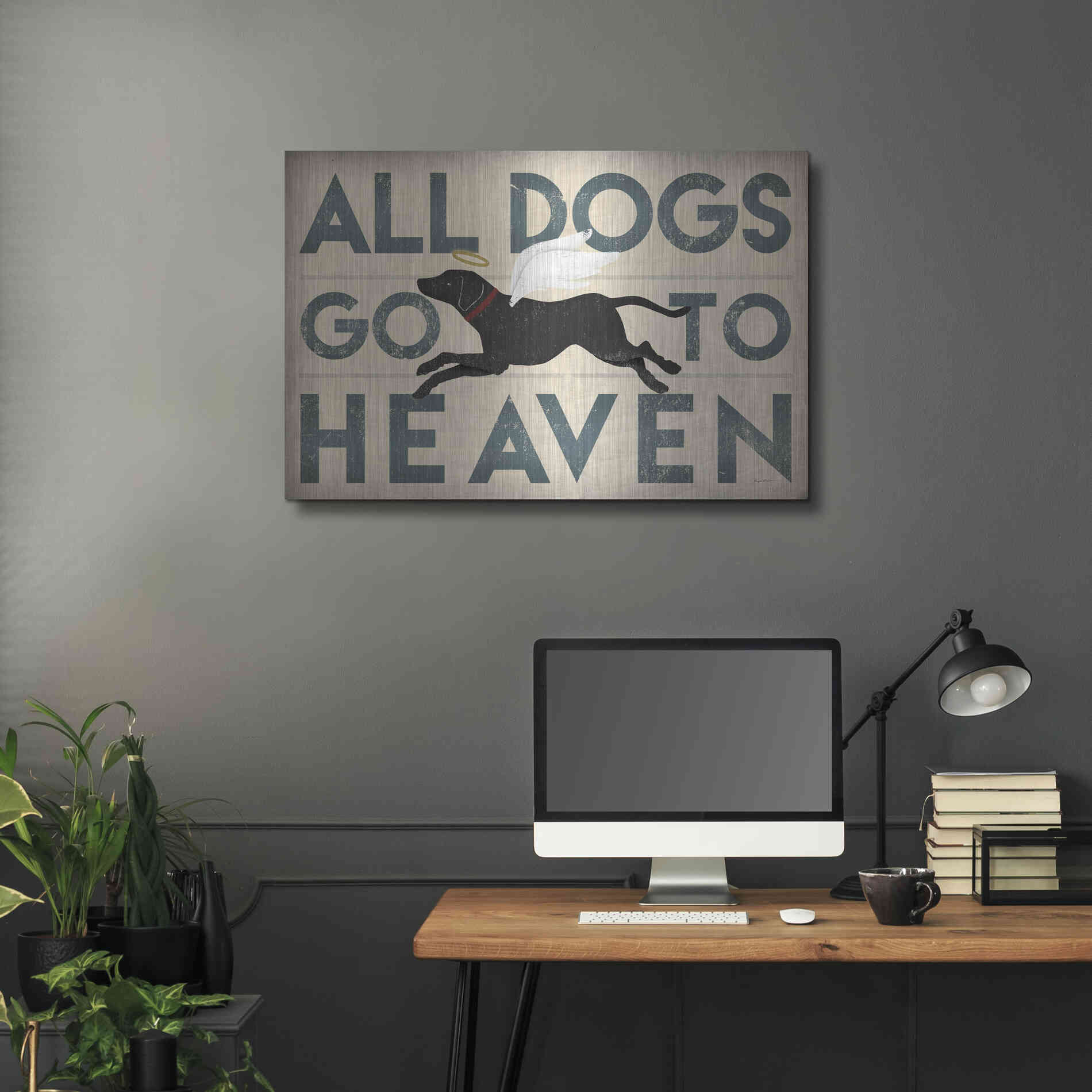 Luxe Metal Art 'All Dogs Go To Heaven I' by Ryan Fowler, Metal Wall Art,36x24