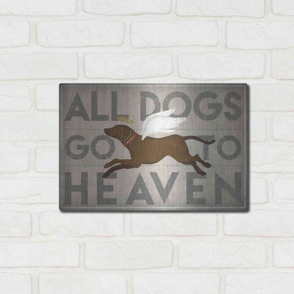 Luxe Metal Art 'All Dogs Go To Heaven II' by Ryan Fowler, Metal Wall Art,16x12