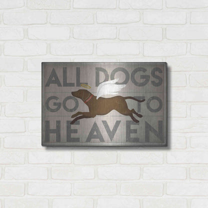 Luxe Metal Art 'All Dogs Go To Heaven II' by Ryan Fowler, Metal Wall Art,24x16