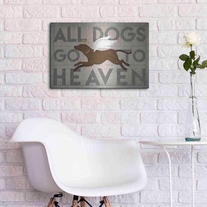 Luxe Metal Art 'All Dogs Go To Heaven II' by Ryan Fowler, Metal Wall Art,24x16