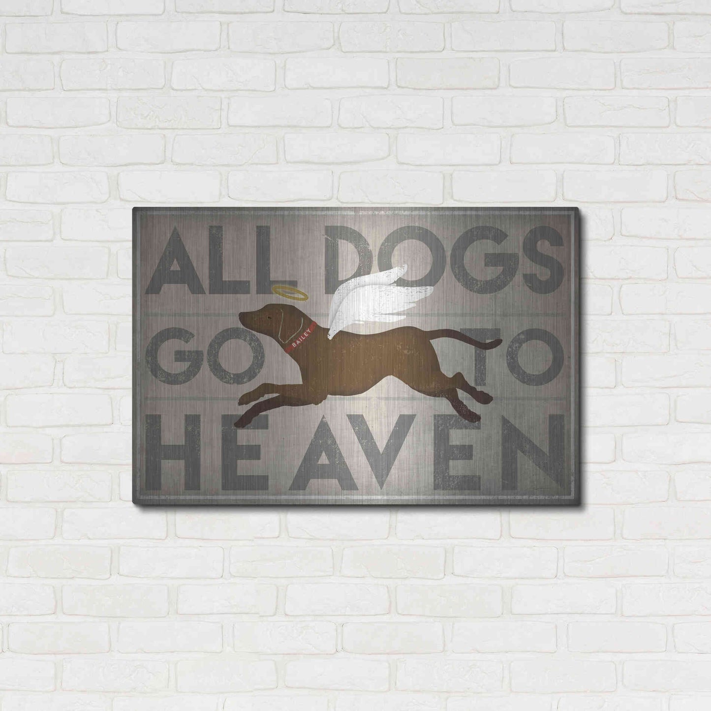 Luxe Metal Art 'All Dogs Go To Heaven II' by Ryan Fowler, Metal Wall Art,36x24