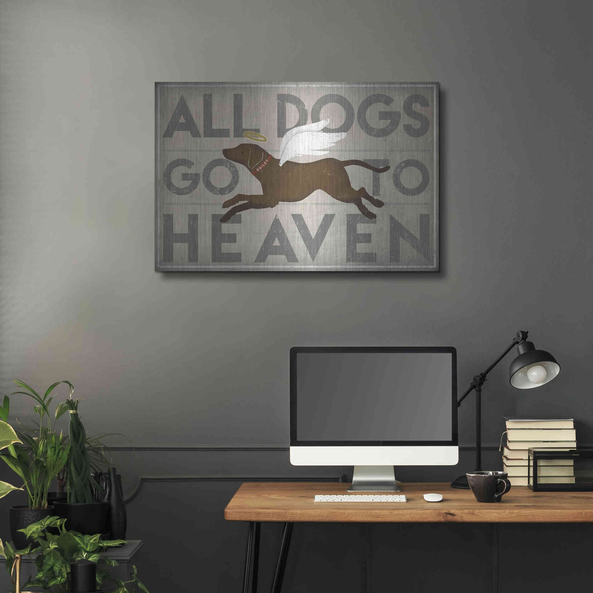 Luxe Metal Art 'All Dogs Go To Heaven II' by Ryan Fowler, Metal Wall Art,36x24