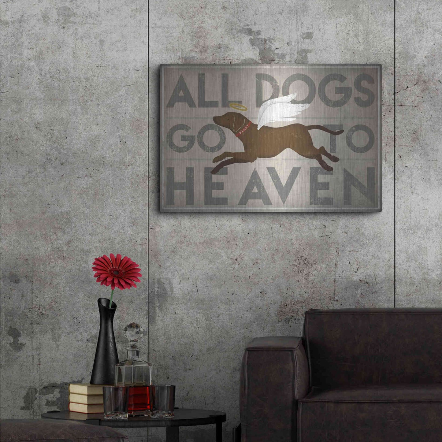 Luxe Metal Art 'All Dogs Go To Heaven II' by Ryan Fowler, Metal Wall Art,36x24