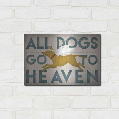 Luxe Metal Art 'All Dogs Go To Heaven III' by Ryan Fowler, Metal Wall Art,16x12