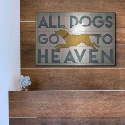 Luxe Metal Art 'All Dogs Go To Heaven III' by Ryan Fowler, Metal Wall Art,16x12