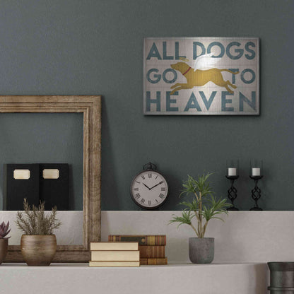 Luxe Metal Art 'All Dogs Go To Heaven III' by Ryan Fowler, Metal Wall Art,16x12