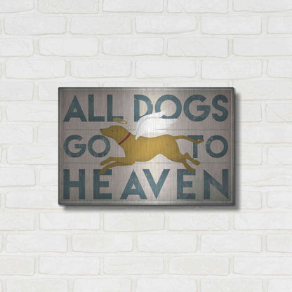 Luxe Metal Art 'All Dogs Go To Heaven III' by Ryan Fowler, Metal Wall Art,24x16