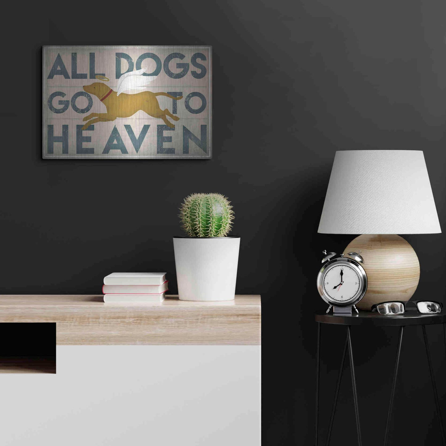 Luxe Metal Art 'All Dogs Go To Heaven III' by Ryan Fowler, Metal Wall Art,24x16