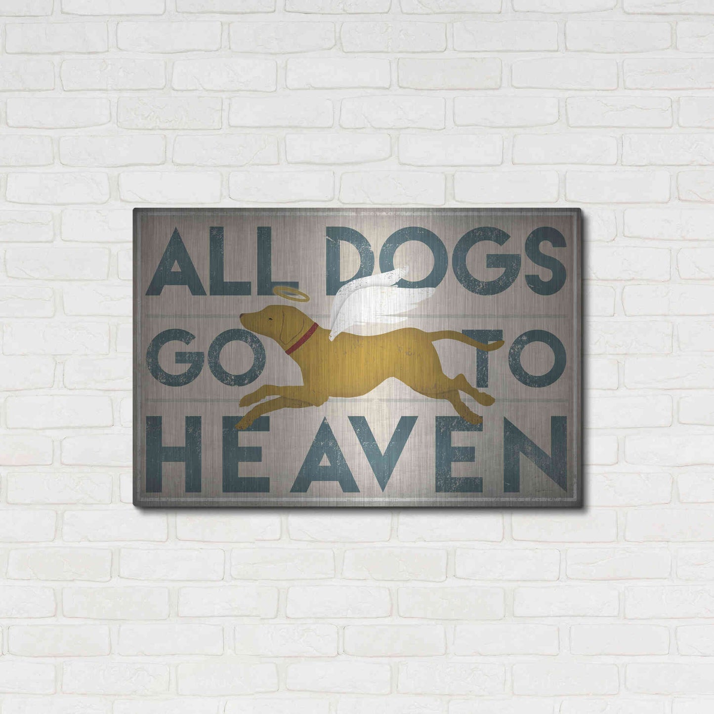 Luxe Metal Art 'All Dogs Go To Heaven III' by Ryan Fowler, Metal Wall Art,36x24