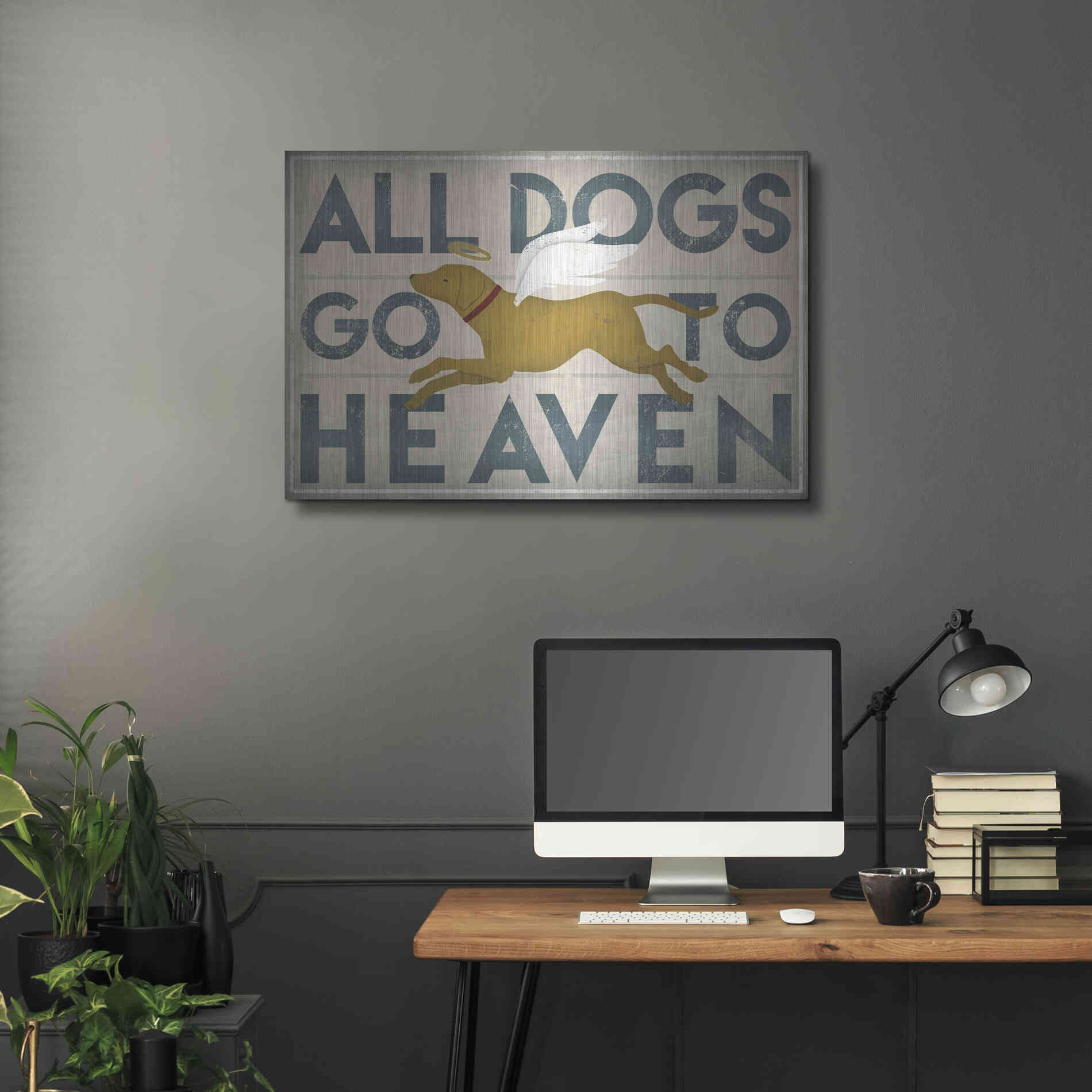Luxe Metal Art 'All Dogs Go To Heaven III' by Ryan Fowler, Metal Wall Art,36x24