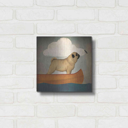 Luxe Metal Art 'Pug Canoe Co' by Ryan Fowler, Metal Wall Art,12x12