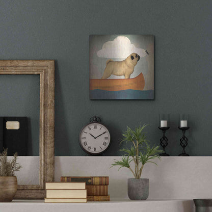 Luxe Metal Art 'Pug Canoe Co' by Ryan Fowler, Metal Wall Art,12x12