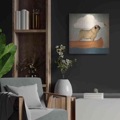 Luxe Metal Art 'Pug Canoe Co' by Ryan Fowler, Metal Wall Art,24x24