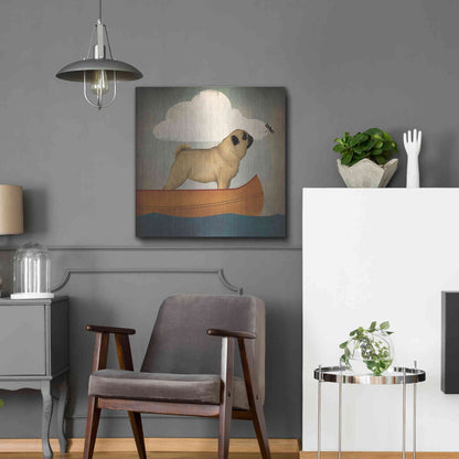 Luxe Metal Art 'Pug Canoe Co' by Ryan Fowler, Metal Wall Art,24x24