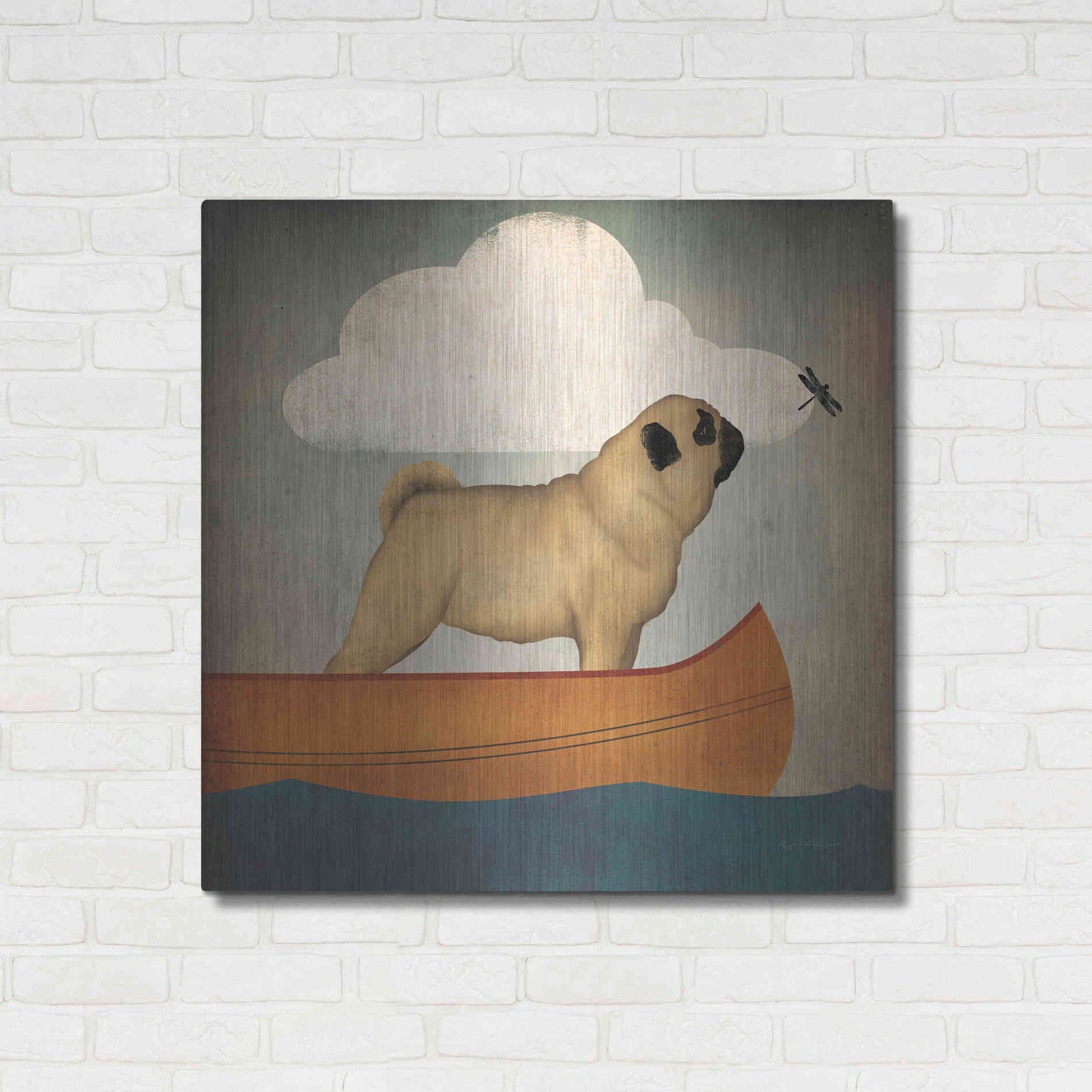Luxe Metal Art 'Pug Canoe Co' by Ryan Fowler, Metal Wall Art,36x36