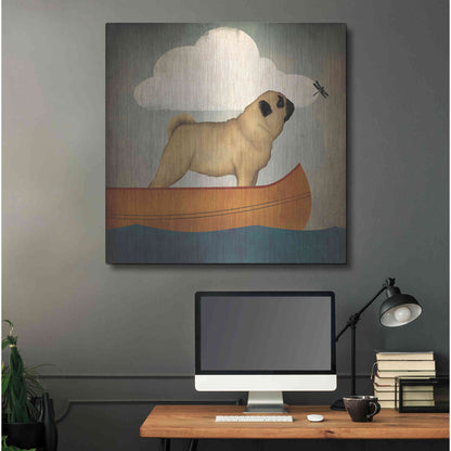 Luxe Metal Art 'Pug Canoe Co' by Ryan Fowler, Metal Wall Art,36x36