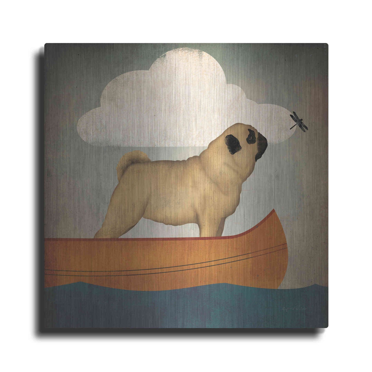 Luxe Metal Art 'Pug Canoe Co' by Ryan Fowler, Metal Wall Art