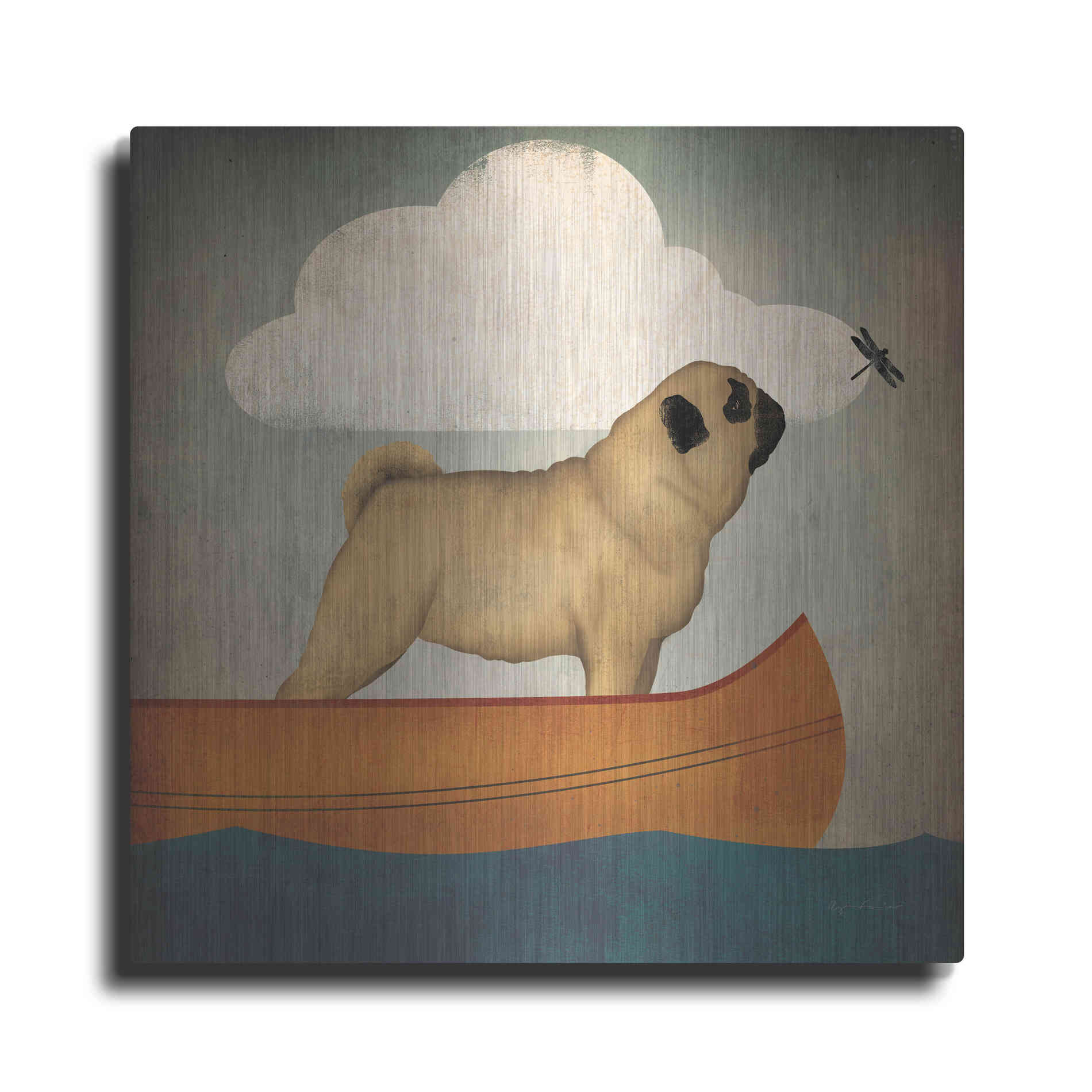 Luxe Metal Art 'Pug Canoe Co' by Ryan Fowler, Metal Wall Art