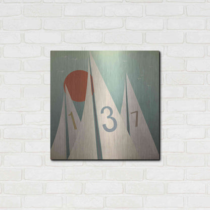 Luxe Metal Art 'Sails VII With Sun' by Ryan Fowler, Metal Wall Art,24x24