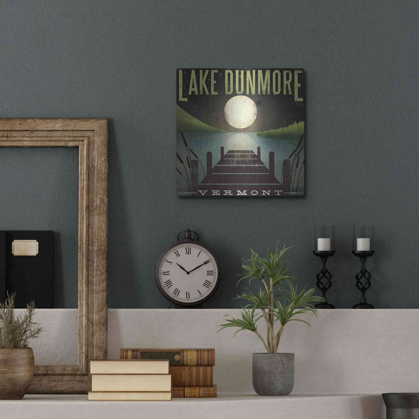 Luxe Metal Art 'Lake Dunmore Dock' by Ryan Fowler, Metal Wall Art,12x12