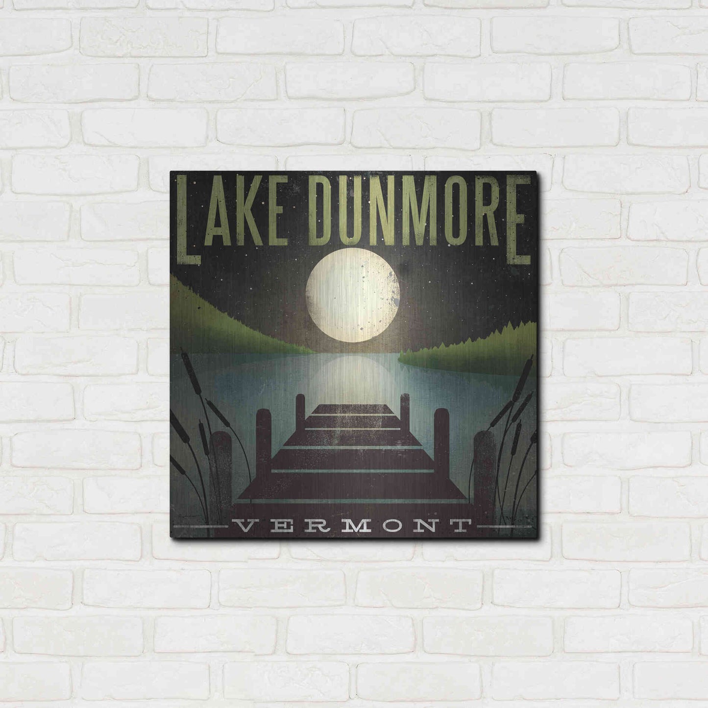 Luxe Metal Art 'Lake Dunmore Dock' by Ryan Fowler, Metal Wall Art,24x24