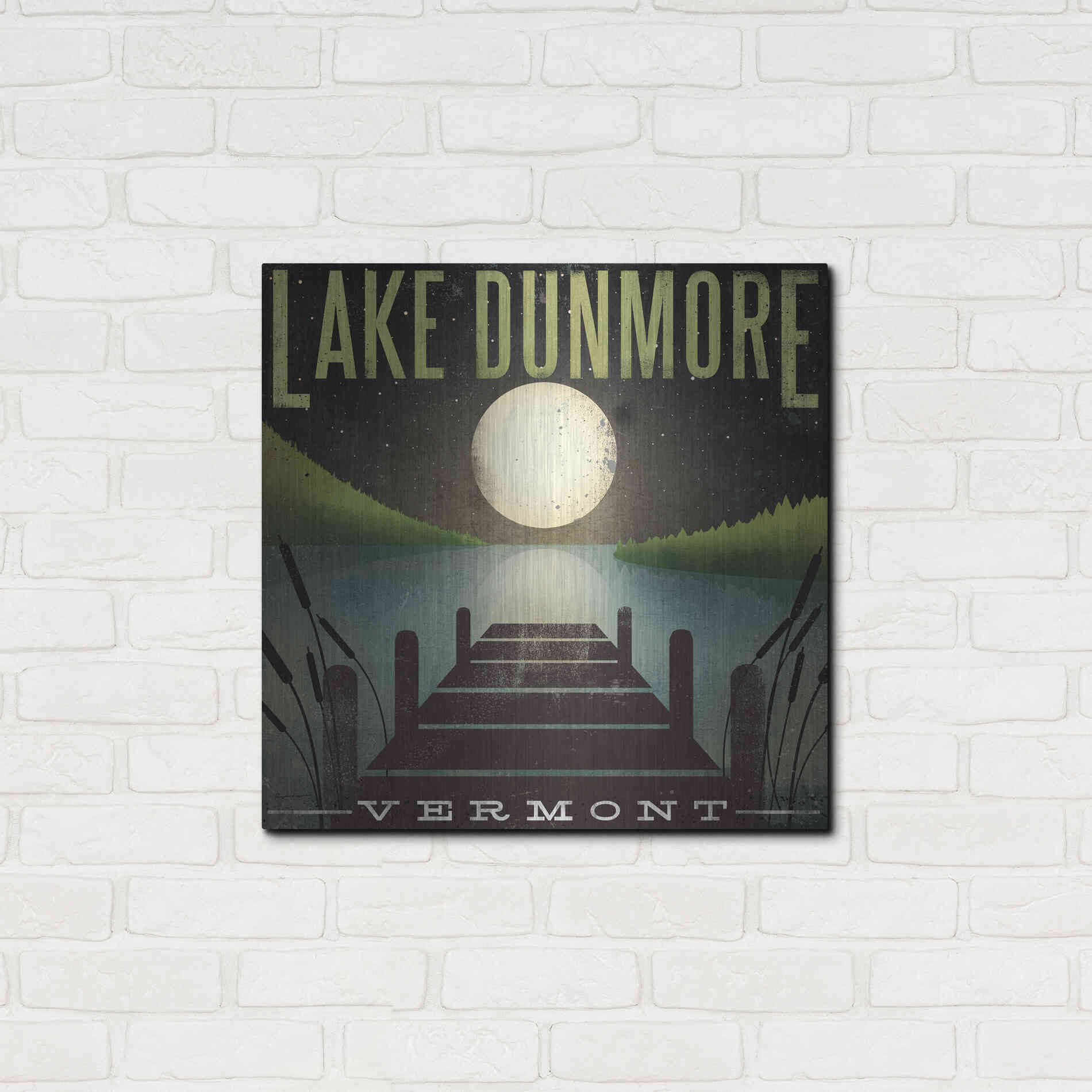 Luxe Metal Art 'Lake Dunmore Dock' by Ryan Fowler, Metal Wall Art,24x24
