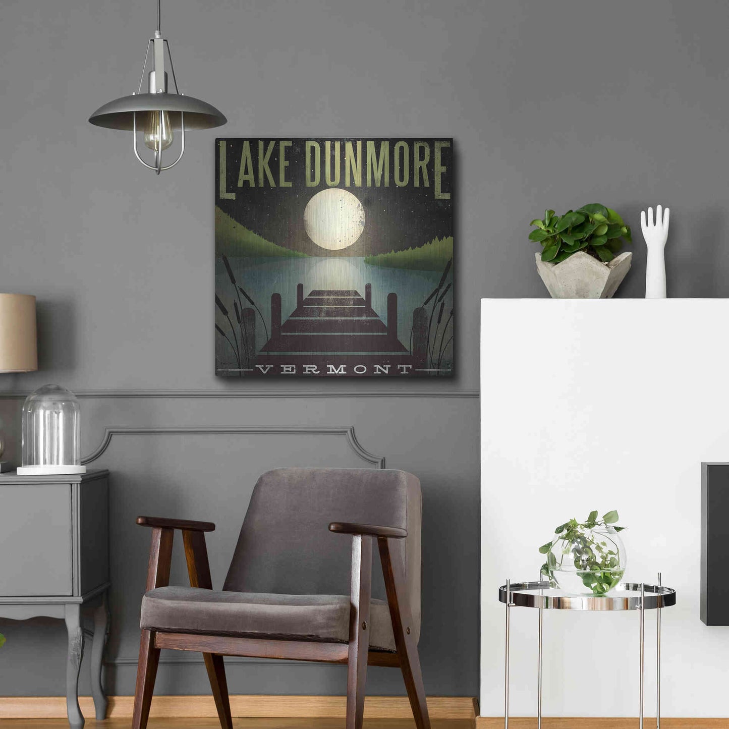 Luxe Metal Art 'Lake Dunmore Dock' by Ryan Fowler, Metal Wall Art,24x24