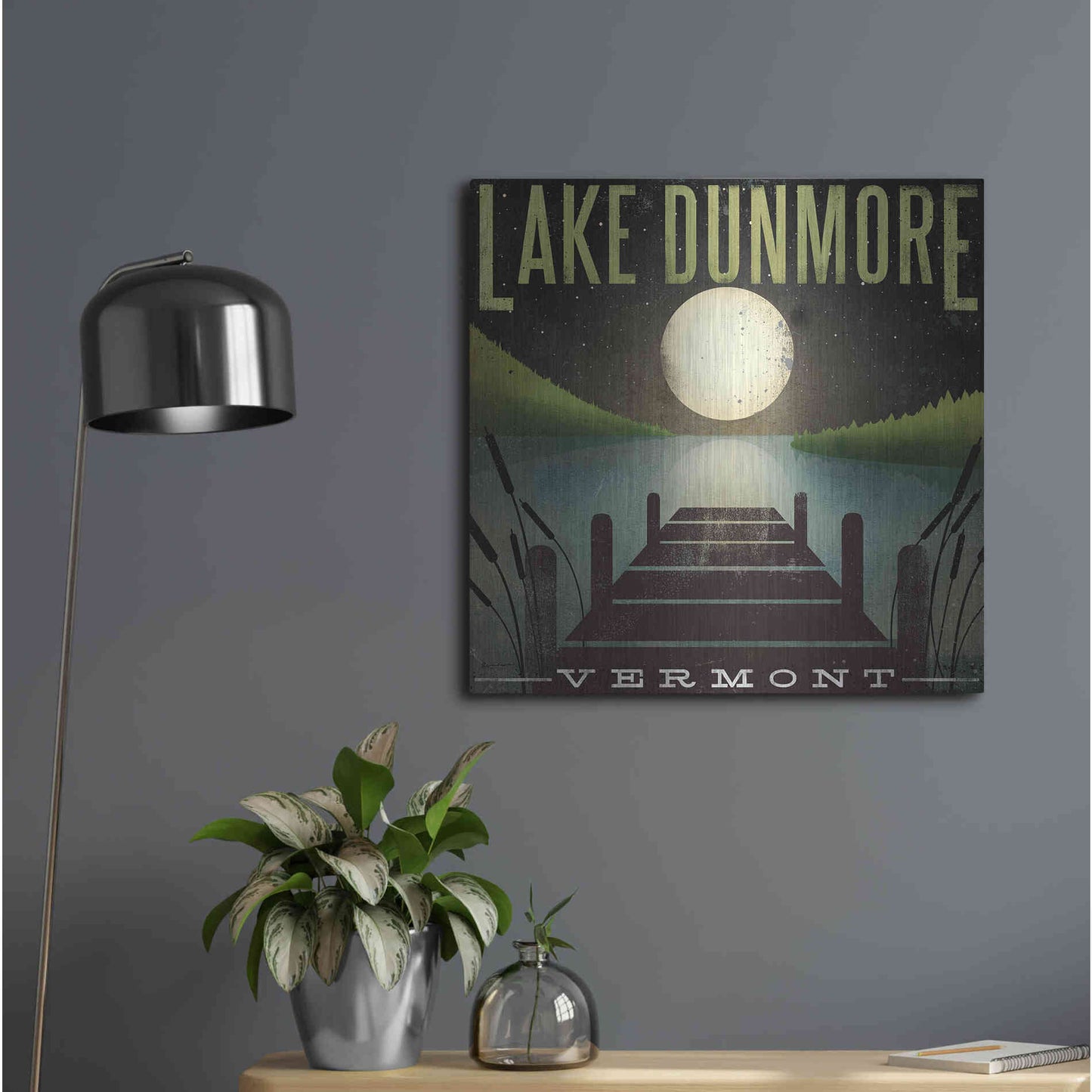 Luxe Metal Art 'Lake Dunmore Dock' by Ryan Fowler, Metal Wall Art,24x24