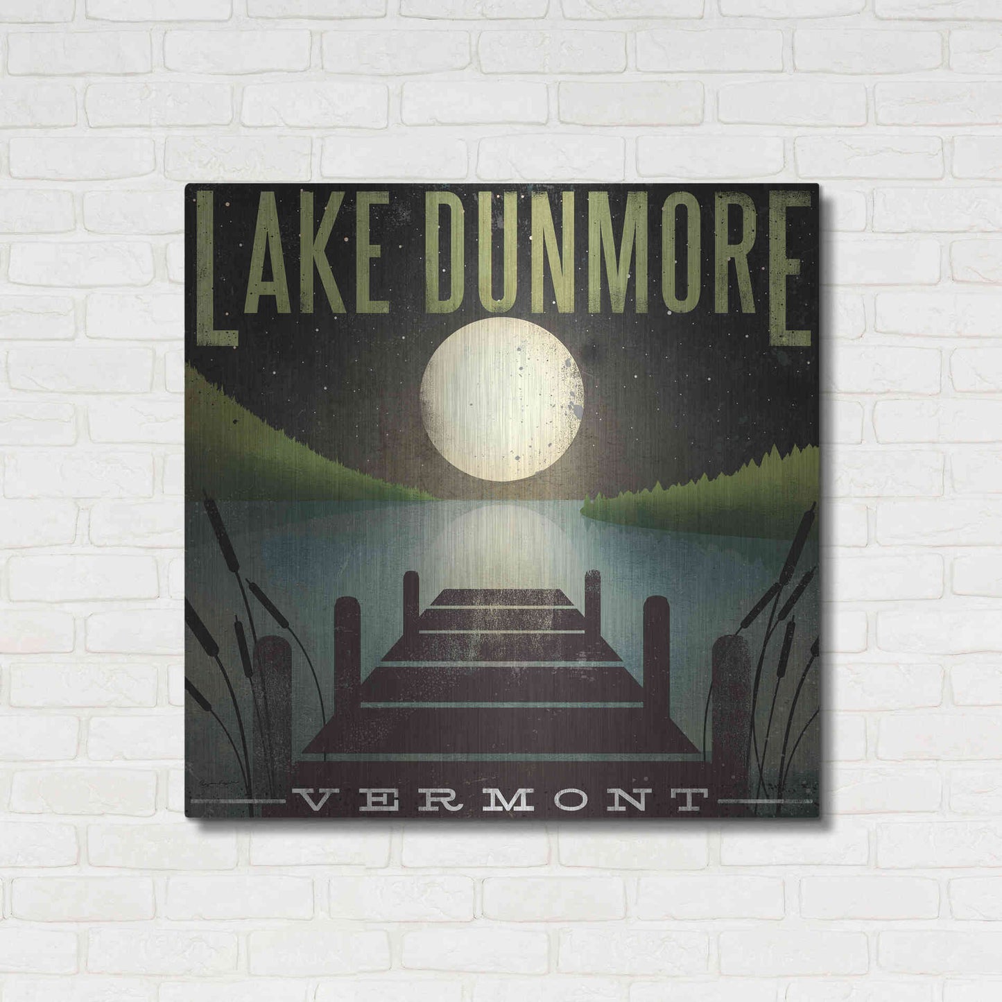 Luxe Metal Art 'Lake Dunmore Dock' by Ryan Fowler, Metal Wall Art,36x36