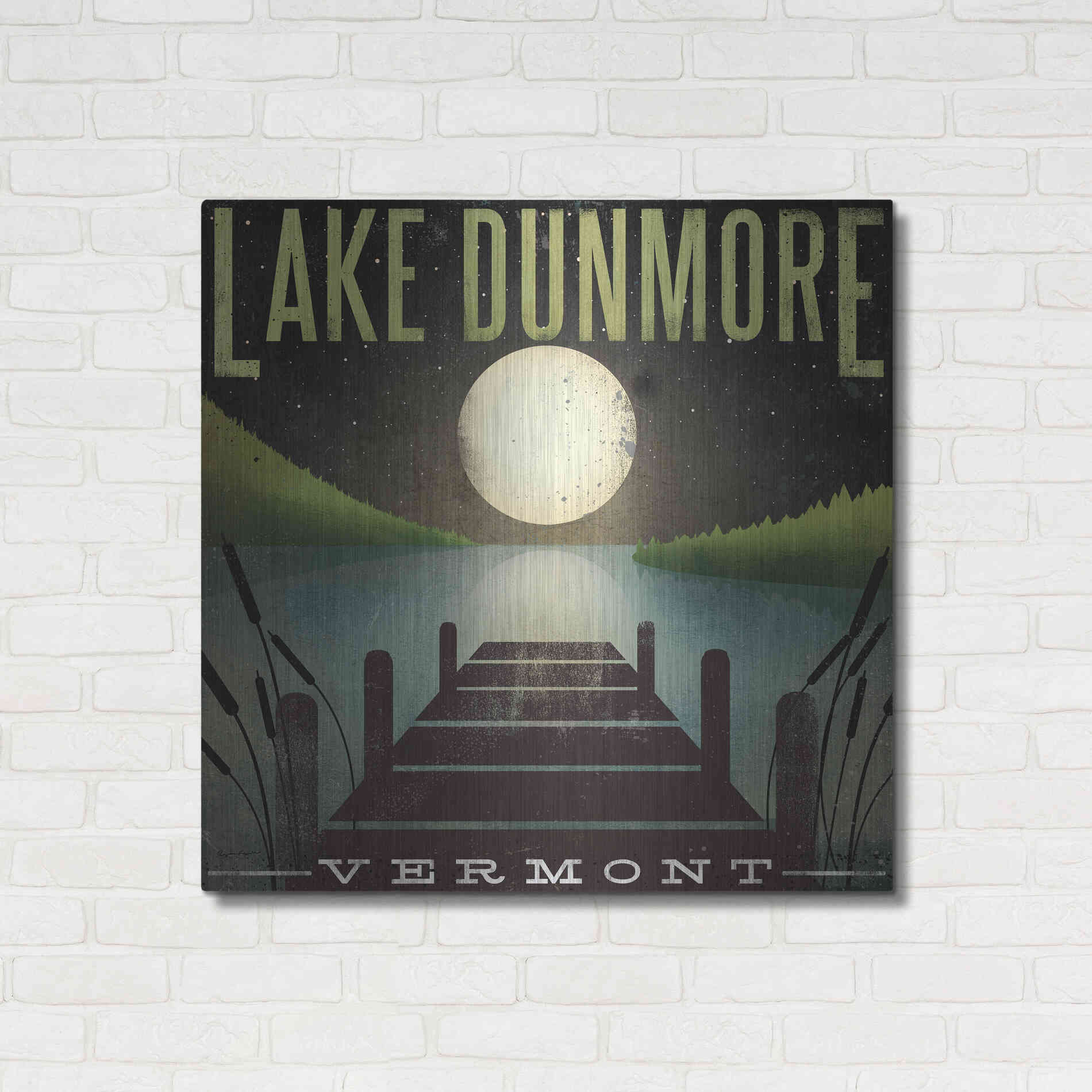 Luxe Metal Art 'Lake Dunmore Dock' by Ryan Fowler, Metal Wall Art,36x36