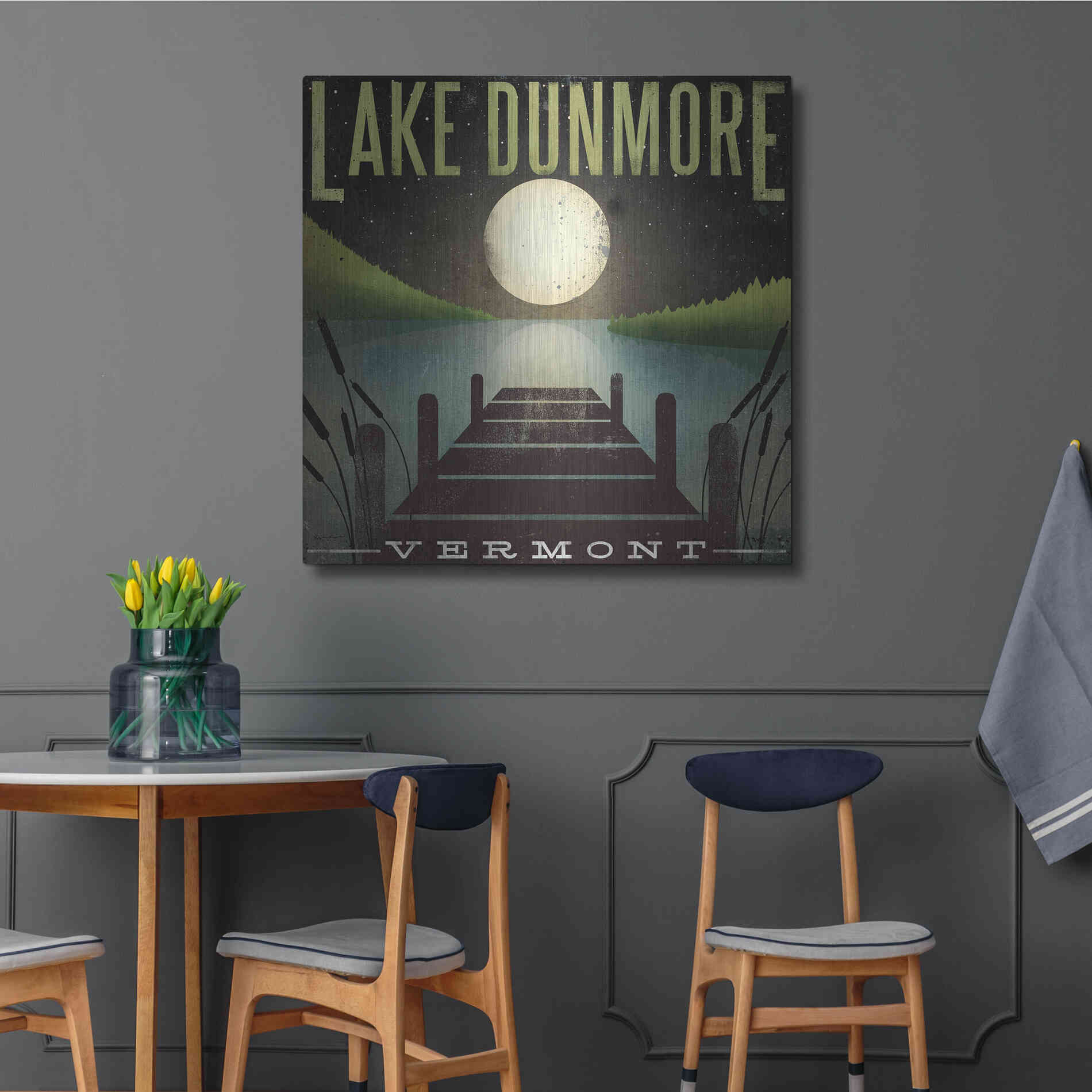 Luxe Metal Art 'Lake Dunmore Dock' by Ryan Fowler, Metal Wall Art,36x36