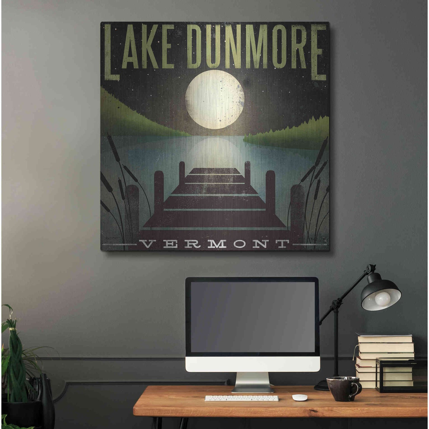 Luxe Metal Art 'Lake Dunmore Dock' by Ryan Fowler, Metal Wall Art,36x36
