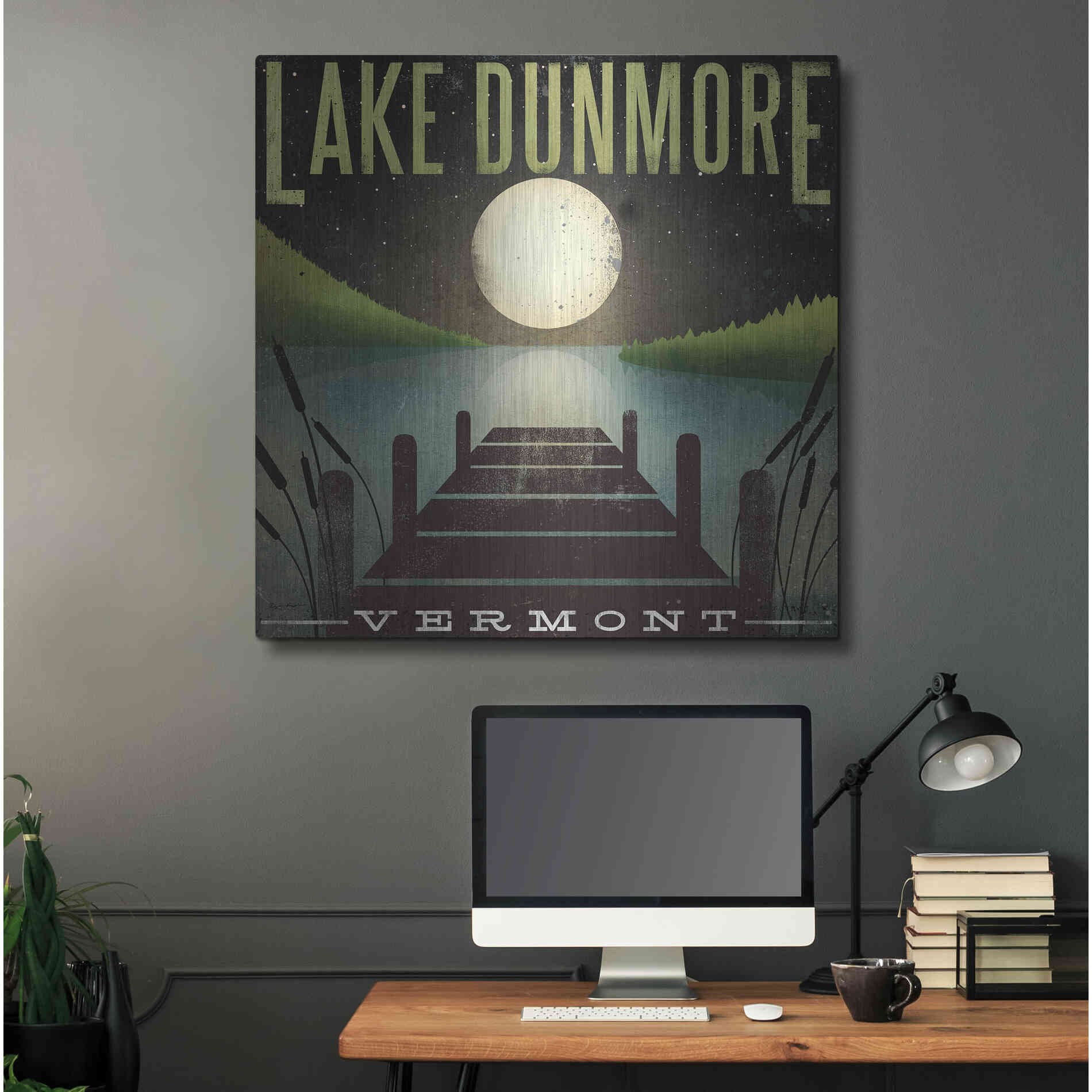 Luxe Metal Art 'Lake Dunmore Dock' by Ryan Fowler, Metal Wall Art,36x36