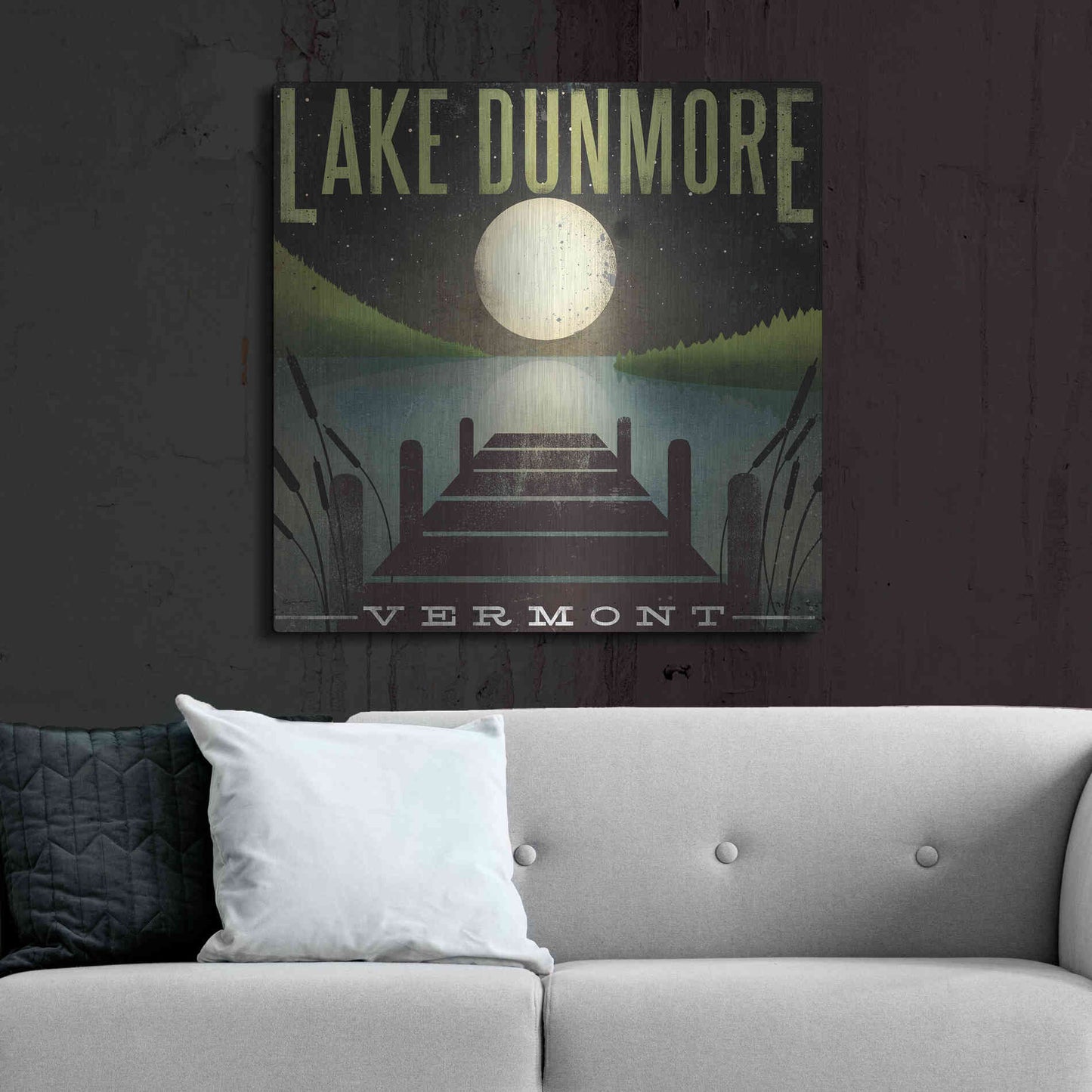 Luxe Metal Art 'Lake Dunmore Dock' by Ryan Fowler, Metal Wall Art,36x36