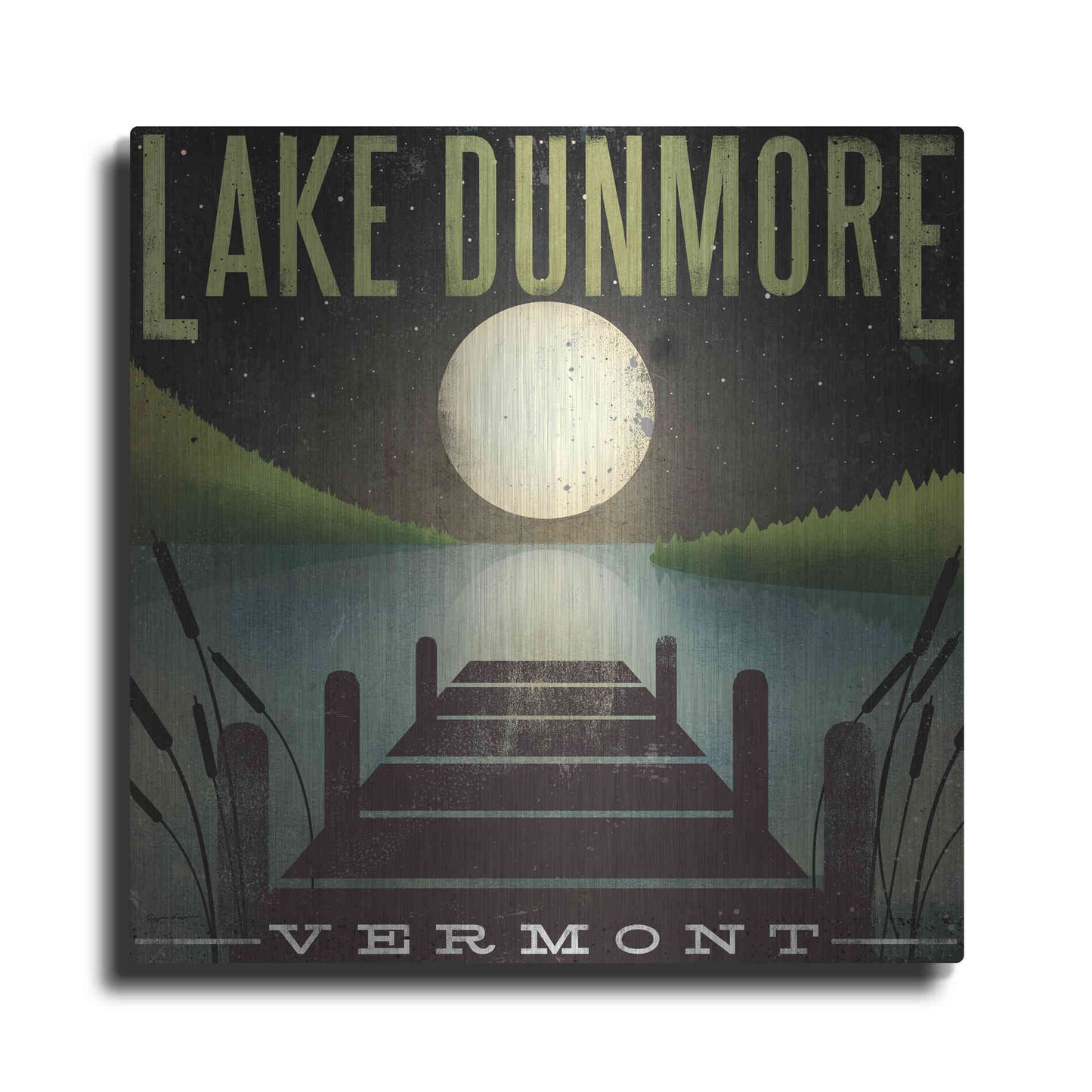 Luxe Metal Art 'Lake Dunmore Dock' by Ryan Fowler, Metal Wall Art