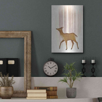 Luxe Metal Art 'Snowy Doe' by Ryan Fowler, Metal Wall Art,12x16