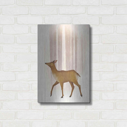 Luxe Metal Art 'Snowy Doe' by Ryan Fowler, Metal Wall Art,16x24
