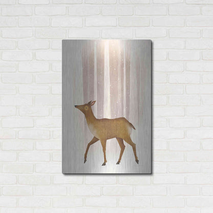 Luxe Metal Art 'Snowy Doe' by Ryan Fowler, Metal Wall Art,24x36