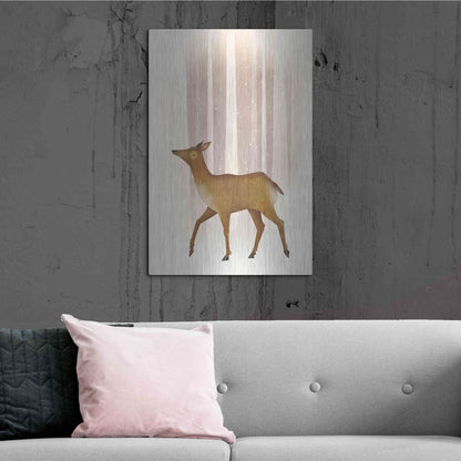 Luxe Metal Art 'Snowy Doe' by Ryan Fowler, Metal Wall Art,24x36