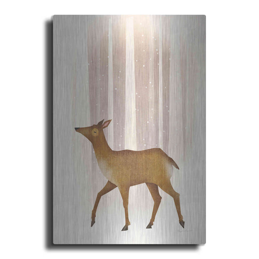 Luxe Metal Art 'Snowy Doe' by Ryan Fowler, Metal Wall Art