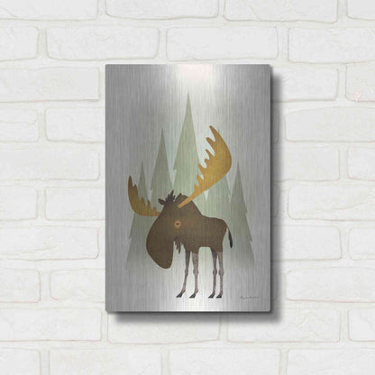 Luxe Metal Art 'Forest Moose' by Ryan Fowler, Metal Wall Art,12x16