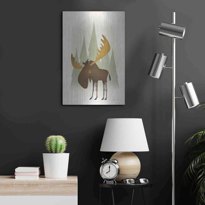Luxe Metal Art 'Forest Moose' by Ryan Fowler, Metal Wall Art,16x24