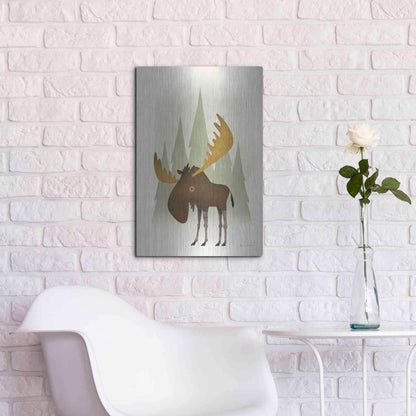 Luxe Metal Art 'Forest Moose' by Ryan Fowler, Metal Wall Art,16x24