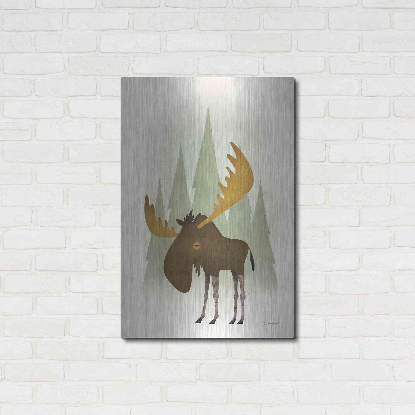 Luxe Metal Art 'Forest Moose' by Ryan Fowler, Metal Wall Art,24x36