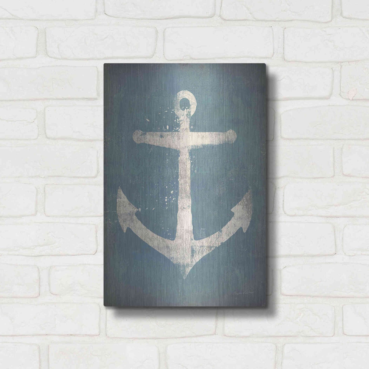 Luxe Metal Art 'Anchor V2' by Ryan Fowler, Metal Wall Art,12x16