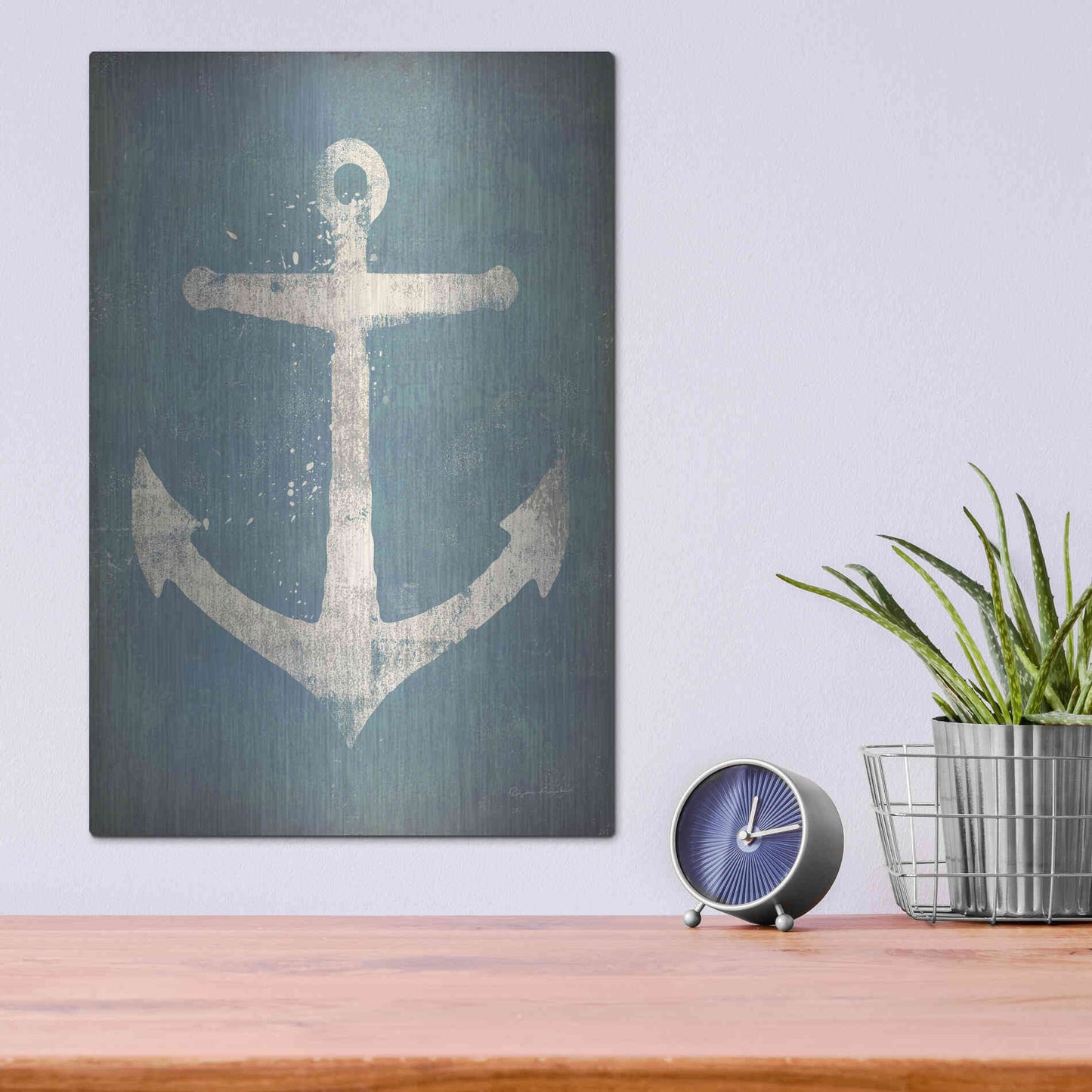 Luxe Metal Art 'Anchor V2' by Ryan Fowler, Metal Wall Art,12x16